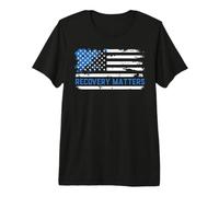 Sobriety Anniversary AA NA Recovery Matters American Flag Premium T-Shirt