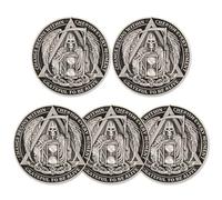 Sobriety Challenge Coin with Serenity Prayer - Recovery Gift, AA Chips and Medallions,Gratitude Memorial Keepsake(Pack of 5)