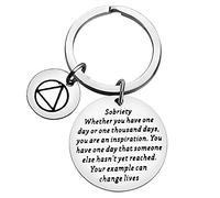 Sobriety Gifts Encouragement Keychain Gifts for Men Women Serenity Prayer Sobriety Addiction Recovery Gifts AA NA Alcoholics Anonymous Gifts Inspirational Gifts for Him Her Birthday Religious Keyring
