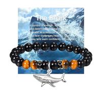 Sobriety Gifts for Men Women, Shark Bracelet for Men Shark Lover Gifts, Sober Gifts Sobriety Bracelet with AA Alcoholics Anonymous Circle Triangle Charm Addiction Recovery Inspirational Bracelets