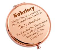 Sobriety Gifts for Women AA Compact Makeup Mirror inspirational Gift for Friend coworker NA Recovery Gifts Addiction Recovery Alcoholics Anonymous Present Christmas Birthday Folding Makeup Mirror