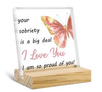 Sobriety Gifts For Women Recovery Gifts Sober Gifts For Women 1 Year Sobriety Gifts Inspirational Gifts For Women Your Sobriety Is a Big Deal Desk Decor With Wooden Stand Butterfly Gifts For Women