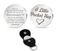 Sobriety Gifts Friend Gifts Pocket Hugs Good Luck Gifts Cheer Up Gifts for Women Birthday Gifts Funny Gifts Leather Keyring Graduation Gifts for Her Back To School Gifts Graduation Gifts for Him