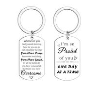 Sobriety Gifts Proud Of You Gifts Sober Keyring Recovery Gifts for Women Men Sobriety Anniversary Keychain Encouragement Gift Inspirational Keyring Sober Gifts Jewelry Keepsake for Family Friend