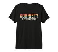 Sobriety is My Superpower Sober AA NA Recovery Vintage Premium T-Shirt