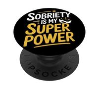 Sobriety Is My Superpower Sober Pride Recovery Sobriety Life PopSockets Adhesive PopGrip