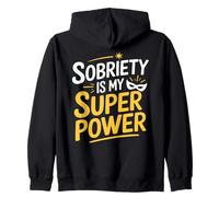 Sobriety Is My Superpower Sober Pride Recovery Sobriety Life Zip Hoodie