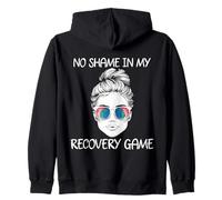 Sobriety No Shame In My Recovery Game Sunglasses Tie Dye Zip Hoodie