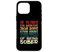 Sobriety Recovery Anniversary 10 Years Sober Case for iPhone 16 Pro Max