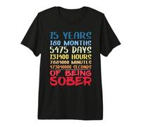 Sobriety Recovery Anniversary 15 Years Sober Premium T-Shirt