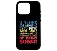 Sobriety Recovery Anniversary 9 Years Sober Case for iPhone 16 Pro