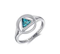Sobriety Rings 925 Sterling Silver Sobriety Gifts For Women AA Alcoholics Anonymous NA Narcotics Anonymous Ring Karma Ring Gifts Jewelry for Women Men-Size 8