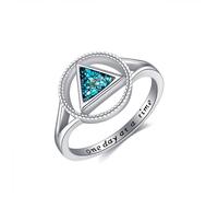 Sobriety Rings 925 Sterling Silver sobriety gifts for women AA Alcoholics Anonymous NA Narcotics Anonymous Ring Karma Ring Gifts Jewelry for Women Men-Size 6