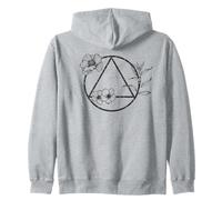 Sobriety Symbol Floral AA Logo Recovery Sober Soberversary Zip Hoodie