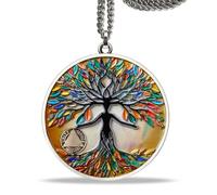Sobriety Tree Of Life Necklace Silver for Women, AA Necklace of Sober Gift, Anniversary Tree of Life Jewelry Gifts for Mom Grandma Celebrate Sobriety Milestones