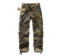 Sobrisah Mid Low Rise Cargo Pants for Men Cotton Military Tactical Pants 8 Pockets Hiking Pants Combat Work Trousers, Camo N, 42