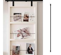 SOBS Black Stainless Steel Shelf Front Fence Guard Rail Hardware, Closet/Shoe Rack/Wine Cabinet/Magazine Rack Anti-Fall Decorative Bar, Customizable Length(12 Pcs,35in/89cm)