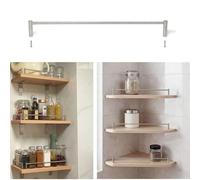 SOBS Stainless Steel Shelf Front Fence Guard Rail, Item Fall Prevention Barrier & Decorative Fence for Bookshelves/Kitchen Cabinets/Bathroom Rack, Easy To Install - Chrome Finish(12 Pcs,25in/64cm)