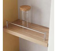 SOBS Stainless Steel Shelf Rail Hardware - Shelf Front Guard Fence for Hanging Shelving, Kitchen Cabinets, Bookshelves, Protects Against Falls, Easy To Install - Chrome Finish(10 Pcs,17in/43cm)