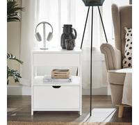 Sobuy Bedside Table Nightstand With 2 Drawers White Small Side Table