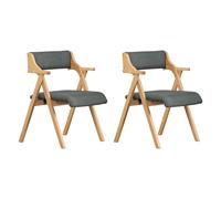 SoBuy 2 Folding Chairs Gray, Beech Wood X-Frame, FST98-SGX2