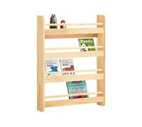 SoBuy 4-Tier Kids Bookshelf Natural Pine Toy Storage Unit