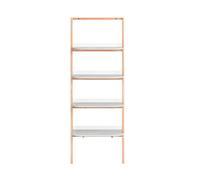 Sobuy Hstr02-Hg, 4 Tiers Bookcase Bookshelf Storae Display Shelf Ladder Shelf Wall Shelf, Grey And Natural,w65Xd38.2Xh169.3