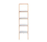 Sobuy Hstr02-K-Hg, 4 Tiers Bookcase Bookshelf Storae Display Shelf Ladder Shelf Wall Shelf, Grey And Natural,w44Xd38.2Xh169.3