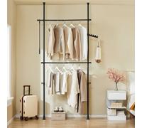 Sobuy Frg109-Ii-Sch,walk In Closet Wardrobe Metal Freestanding Storage Cabinet ,black,w75Xd9Xh227