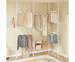 SoBuy Adjustable Floor Coat Rack - Telescopic Metal Frame in White SoBuy White