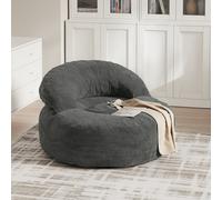 Sobuy Armchair With Footstool 49.2X43.3X25.6 Inch Load Capacity 113 Kg Fst100-Dg - Dark Gray