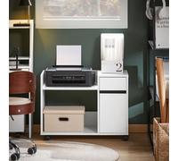 Sobuy Ask02-W, Printer Stand With Storage Desk Side Mobile Storage Cabinet File Cabinet,white,w72Xd40Xh54