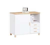 Sobuy ASK07-WN, Home Office File Cabinet Printer Stand Storage Cabinet Cupboard, White and Natural