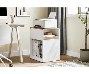 Sobuy Ask08-Nw, Home Office File Cabinet Printer Stand Storage Cabinet On Wheels Side Table End Table,w40Xd50Xh65