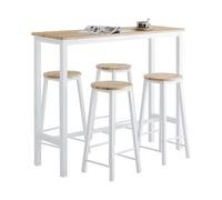 SoBuy Bar Set-1 Bar Table and 4 Stools Kitchen Breakfast Bar Set,OGT22-WN,UK