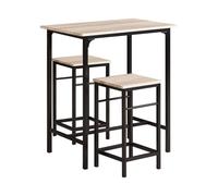 SoBuy Bar Table & Stool Set - Space-Saving Design - Industrial Modern in Light Oak | Size: 0.6m2 SoBuy Light Oak 0.6m2