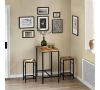 SoBuy Bar Table & Stool Set - Space-Saving Design - Industrial Modern in Light Tan | Size: 0.6m2 SoBuy Light Tan 0.6m2