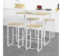 SoBuy Bar Table & Stool Set - Space-Saving Design - Modern in Light Oak | Size: 100 cm x 60 cm SoBuy Light Oak 100 cm x 60 cm