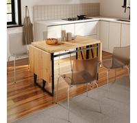 Sobuy Bar Table With Foldable Extensions 78.7X37.8X29.9 Inch Fwt113-N - Light Oak