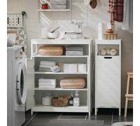 Sobuy Bzr121-W, Bathroom Cabinet Bathroom Storage Cabinet Cupboard With 2 Doors,white,w70Xd35Xh89
