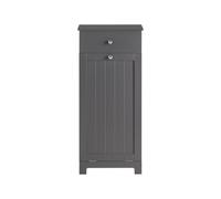 Sobuy Bathroom Storage Cabinet Laundry Basket With Drawer Grey