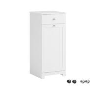 Sobuy Bathroom Storage Cabinet Laundry Basket With Drawer White
