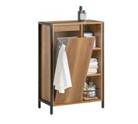 SoBuy Bathroom Cabinet Bathroom Storage Cabinet with Laundry Basket and Storage Compartments,BZR65-PF Nature