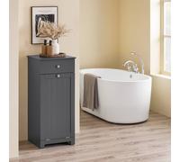 Sobuy Low Bathroom Cabinet With 1 Drawer 40X38X91Cm Modern Bzr21-Ii-Dg