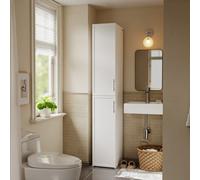 Sobuy Bathroom Tall Cabinet With 6 Drawers And 2 Doors 30X40X180 Cm Bzr243-W - White