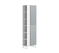 SoBuy Bathroom Tall Cabinet with Side Storage Shelves ,BZR76-HG GREY