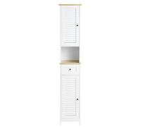 SoBuy FRG236-WN, Bathroom Tall Cabinet Bathroom Storage Cabinet with 2 Shutter Doors, White