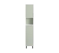 SoBuy Tall Cabinet with Laundry Basket White and Light Green,BZR137-GR