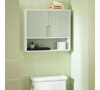 Sobuy Bathroom Wall Cabinet Medicine Storage With 2 Doors White Light Green,bzr140-Gr