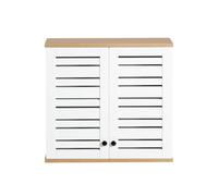 SoBuy Bathroom Wall Cabinet with Louvered Doors, White, BZR42-W